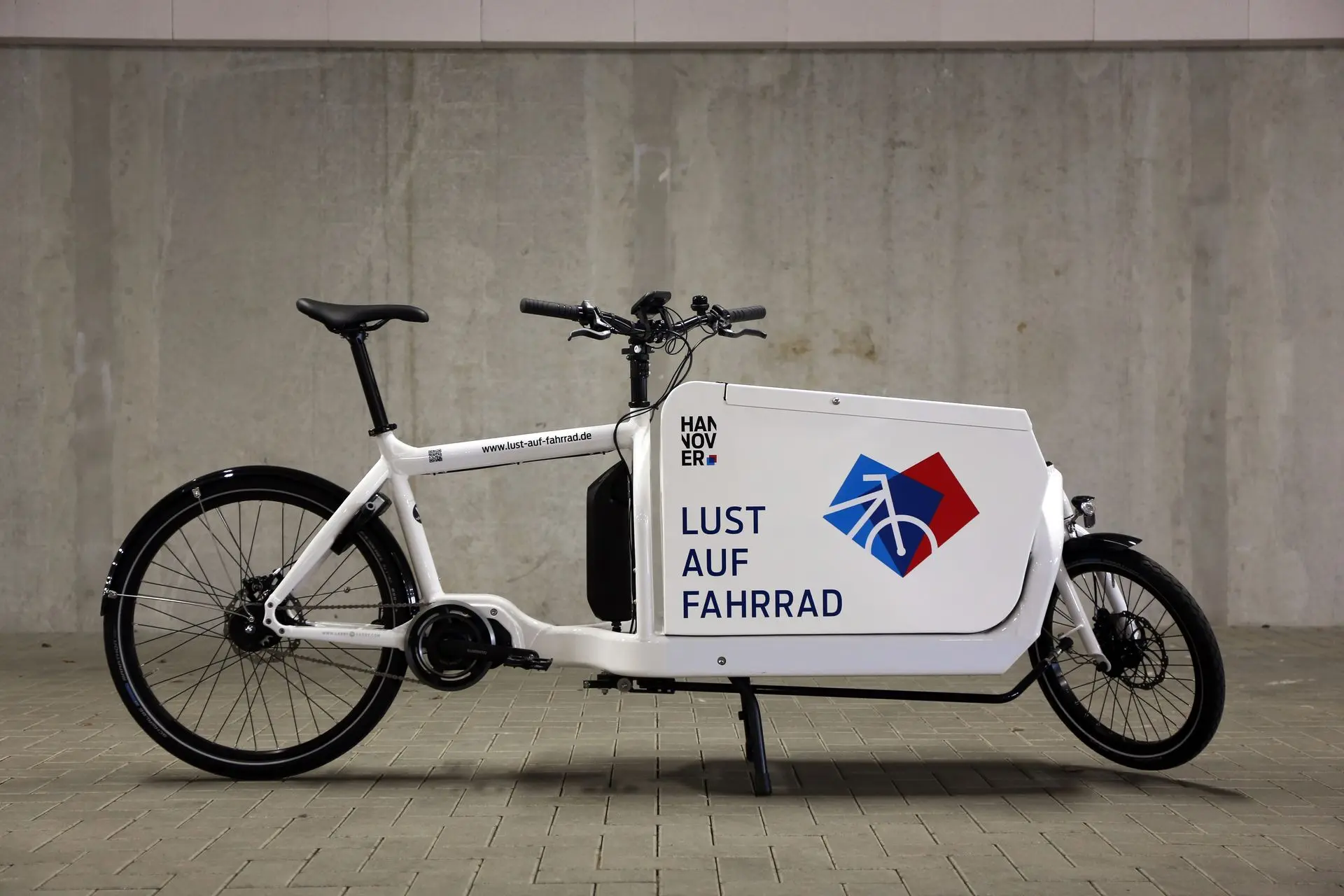 Lastenrad mit Logo Lust auf Fahrrad