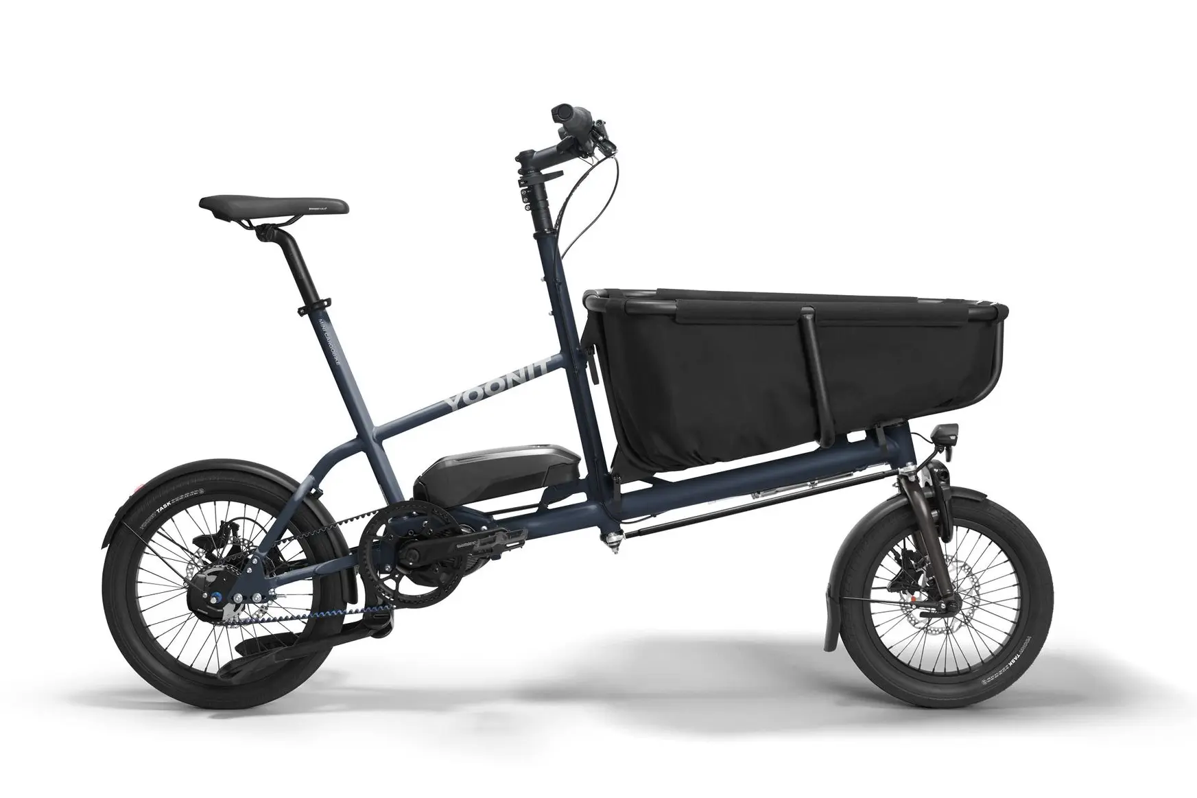 Yoonit MINI – kompaktes Lastenrad mit Alurahmen, Scheibenbremsen und modularem Träger Yoonit MINI Lastenrad mit modularem Aufbau und 8-Gang-Schaltung